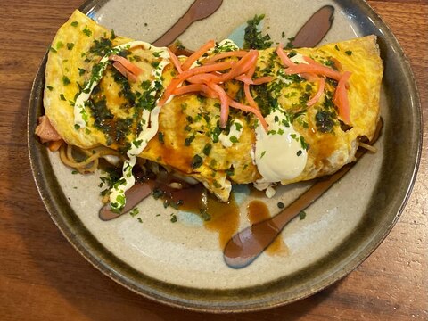 子ども喜びそう！オムレツ！焼きそば！で、オムそば！